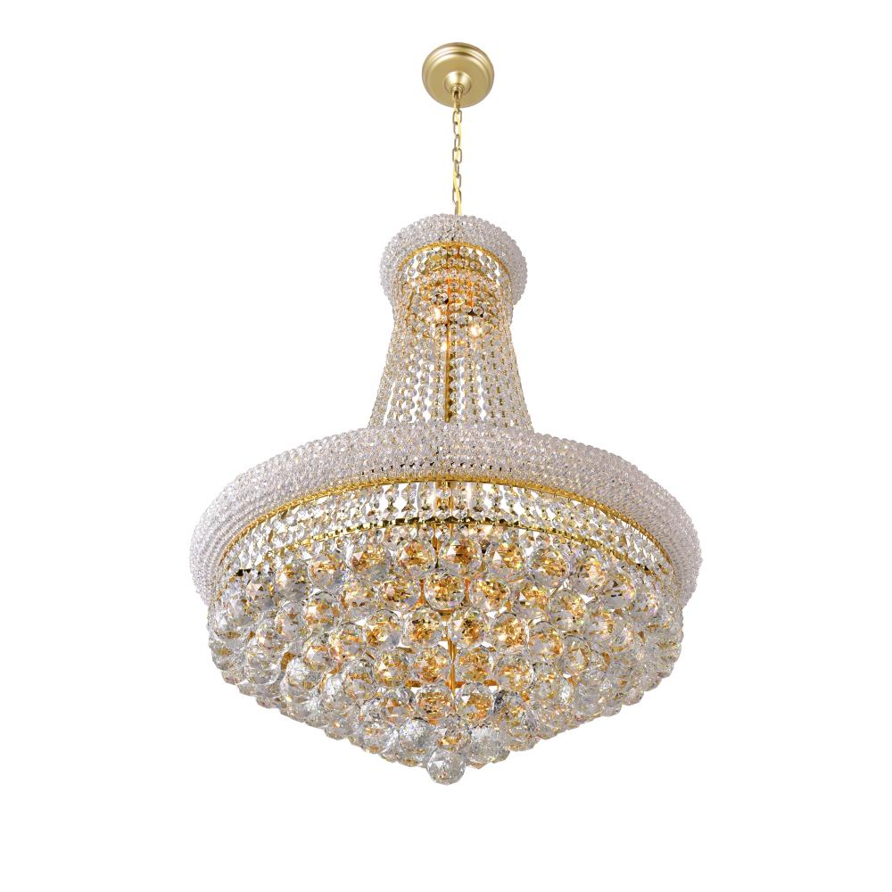 Empire 17 Light Down Chandelier With Gold Finish