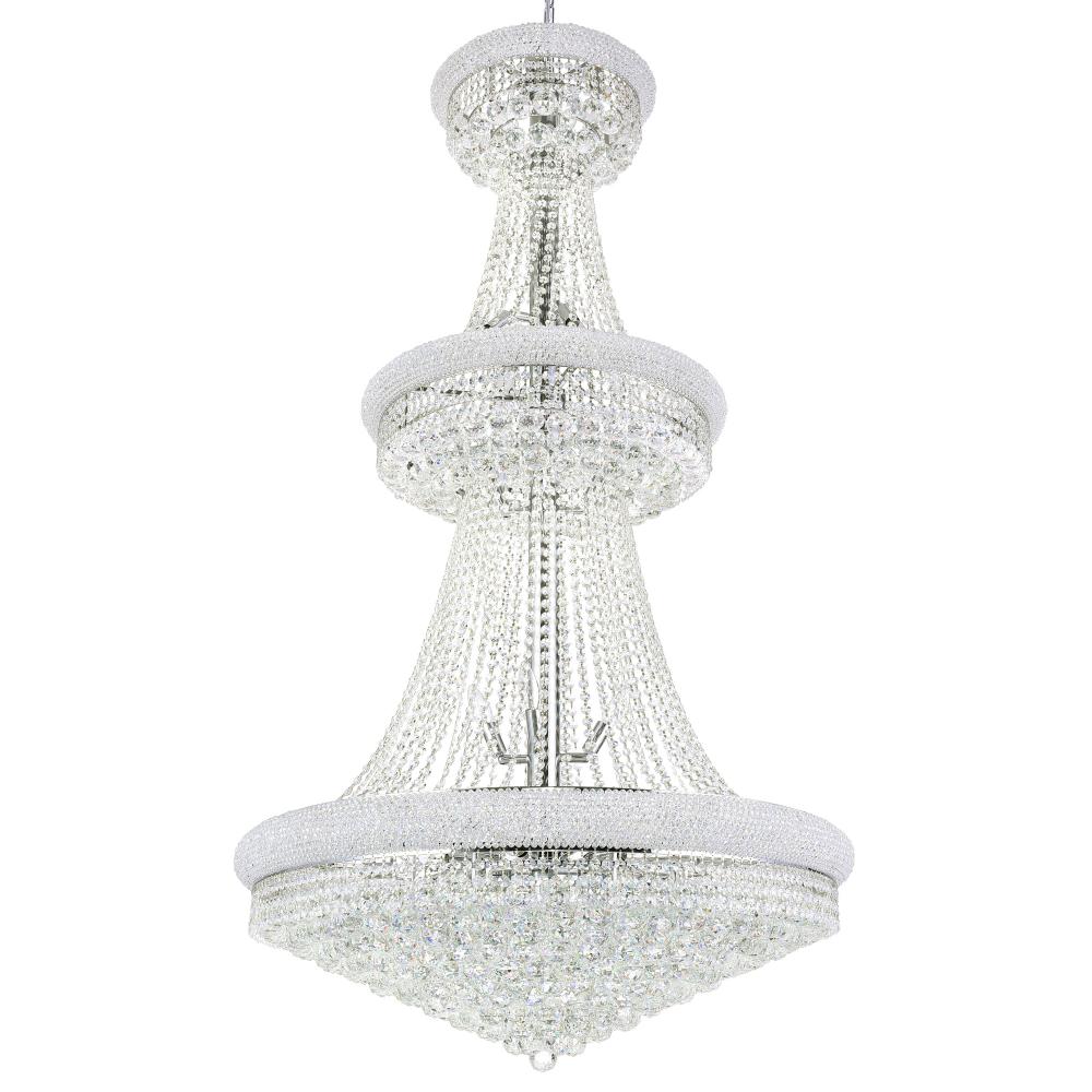 Empire 34 Light Down Chandelier With Chrome Finish