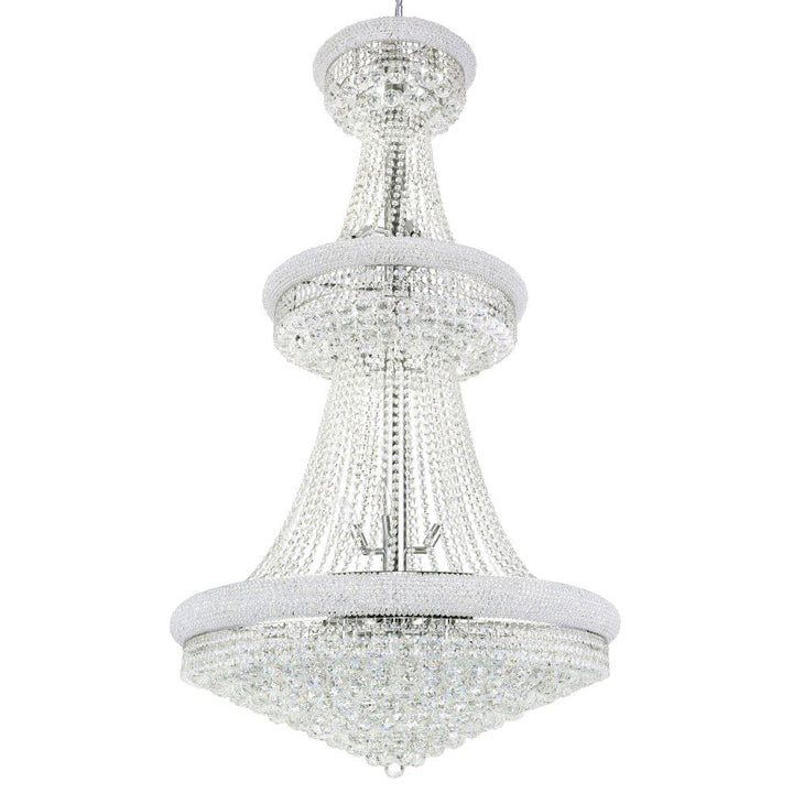 Empire 34 Light Down Chandelier With Chrome Finish