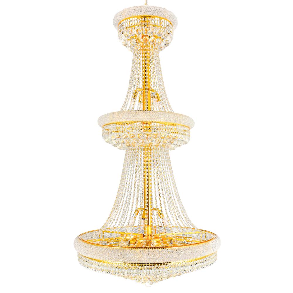 Empire 34 Light Down Chandelier With Gold Finish