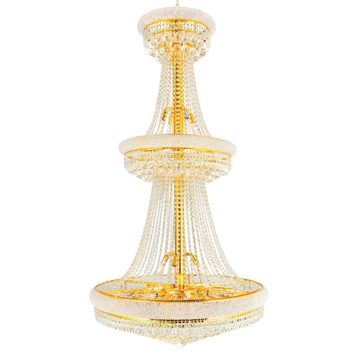 Empire 34 Light Down Chandelier With Gold Finish