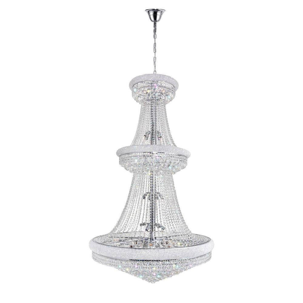 Empire 38 Light Down Chandelier With Chrome Finish