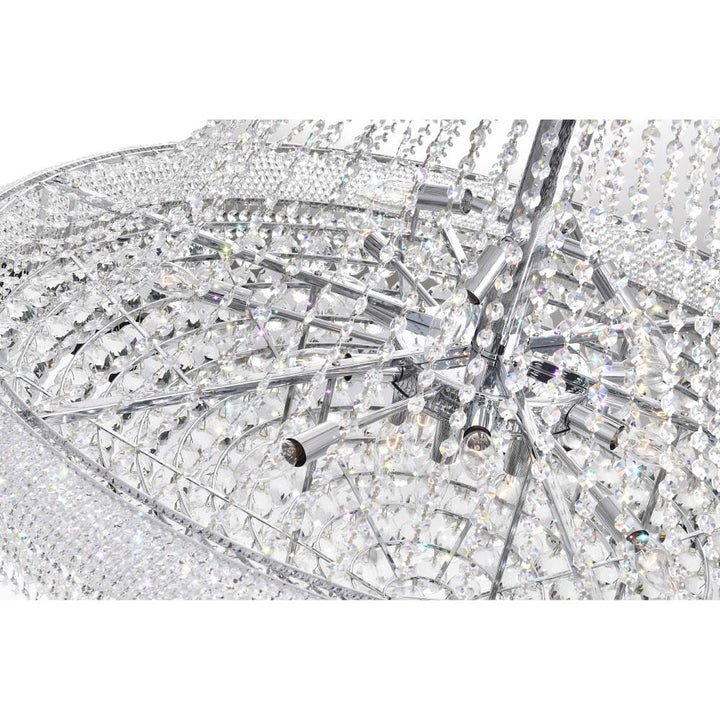 Empire 38 Light Down Chandelier With Chrome Finish