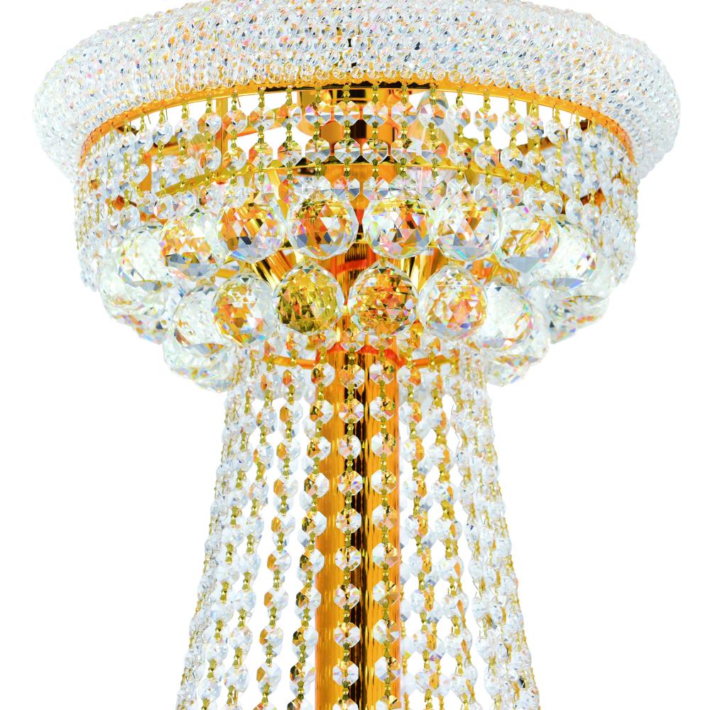 Empire 38 Light Down Chandelier With Gold Finish