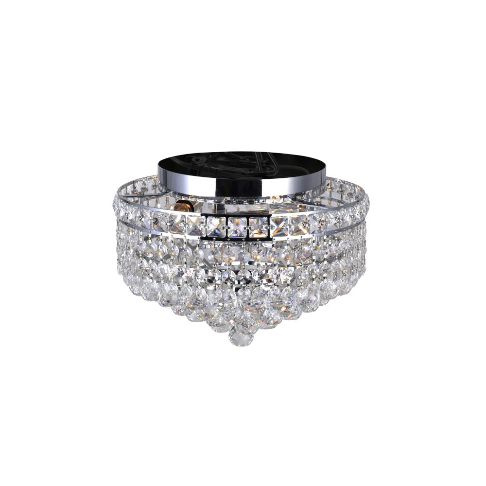 Luminous 3 Light Flush Mount With Chrome Finish