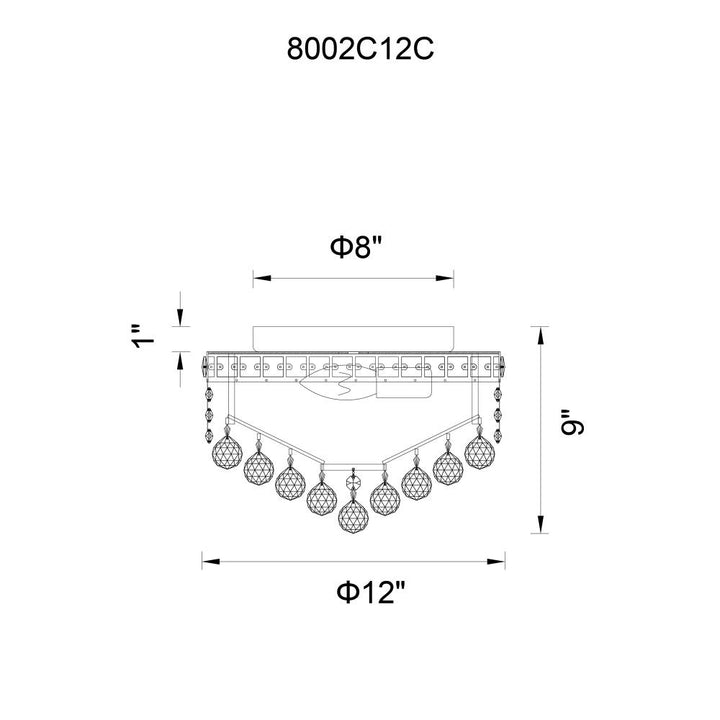 Luminous 3 Light Flush Mount With Chrome Finish