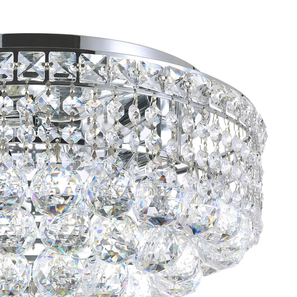 Luminous 5 Light Flush Mount With Chrome Finish