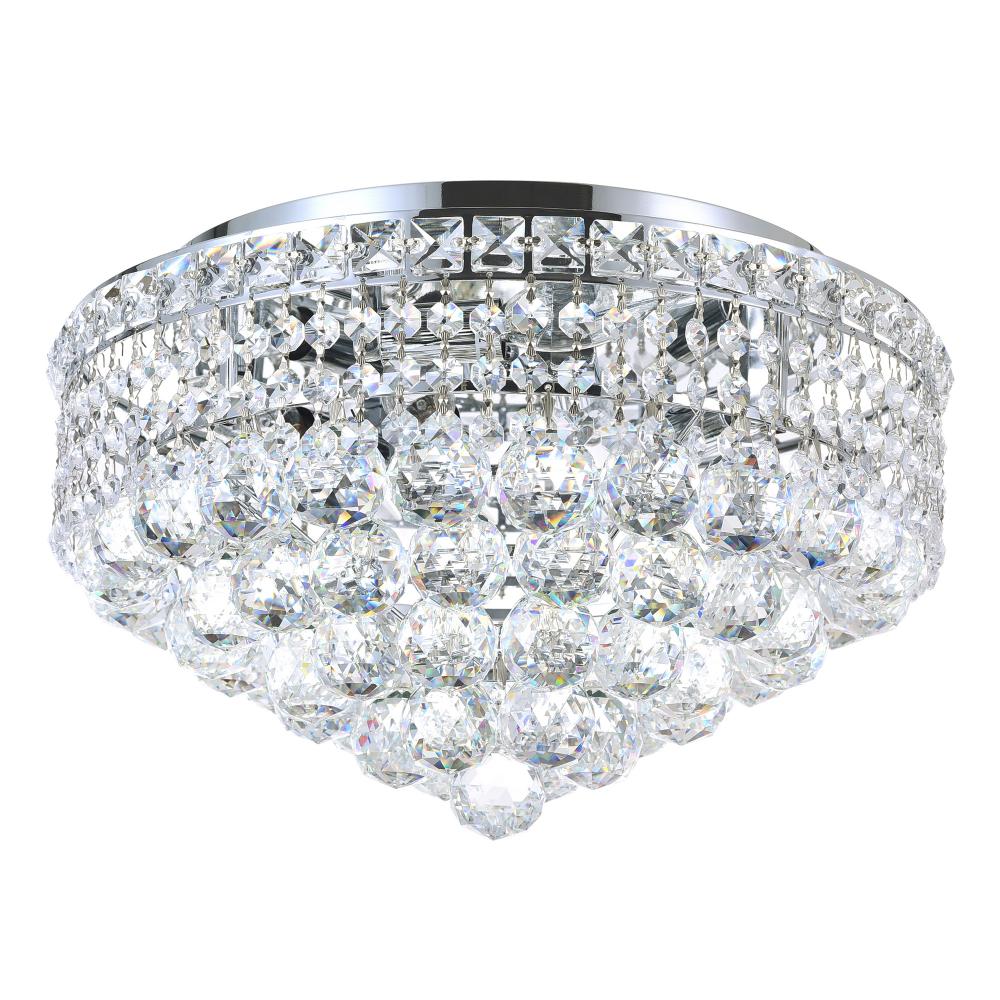 Luminous 5 Light Flush Mount With Chrome Finish