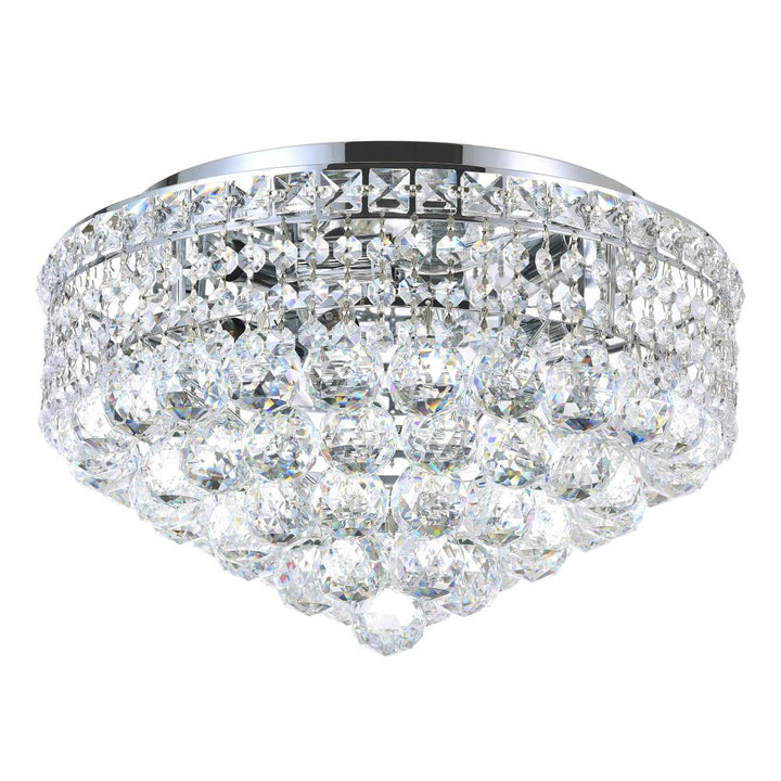 Luminous 5 Light Flush Mount With Chrome Finish