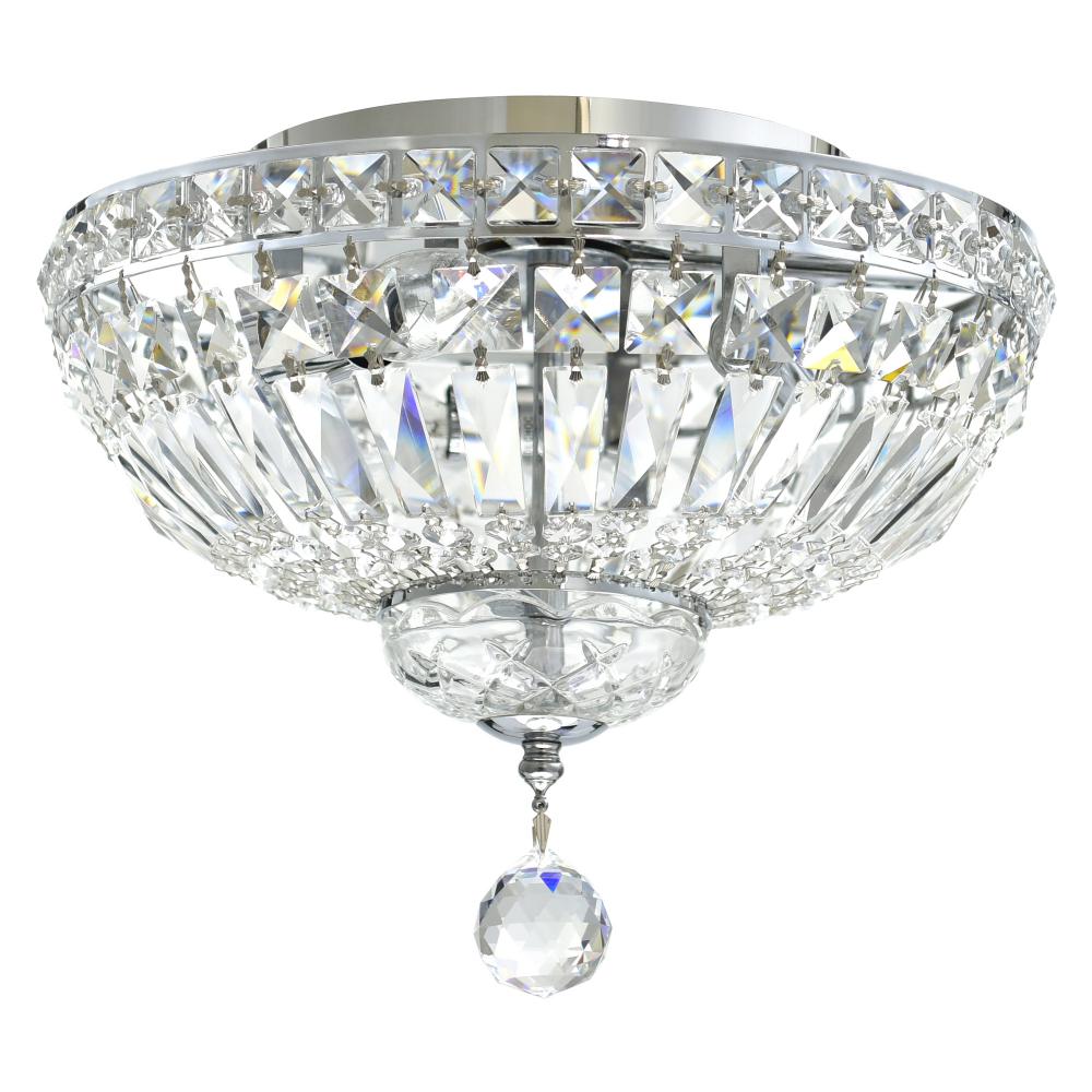 Stefania 3 Light Bowl Flush Mount With Chrome Finish