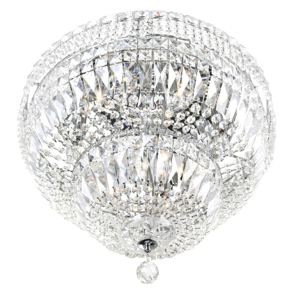 Stefania 16 Light Bowl Flush Mount With Chrome Finish