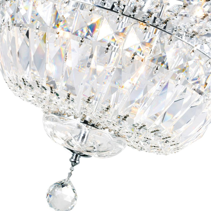 Stefania 16 Light Bowl Flush Mount With Chrome Finish