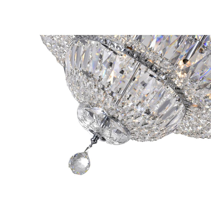 Stefania 21 Light Bowl Flush Mount With Chrome Finish
