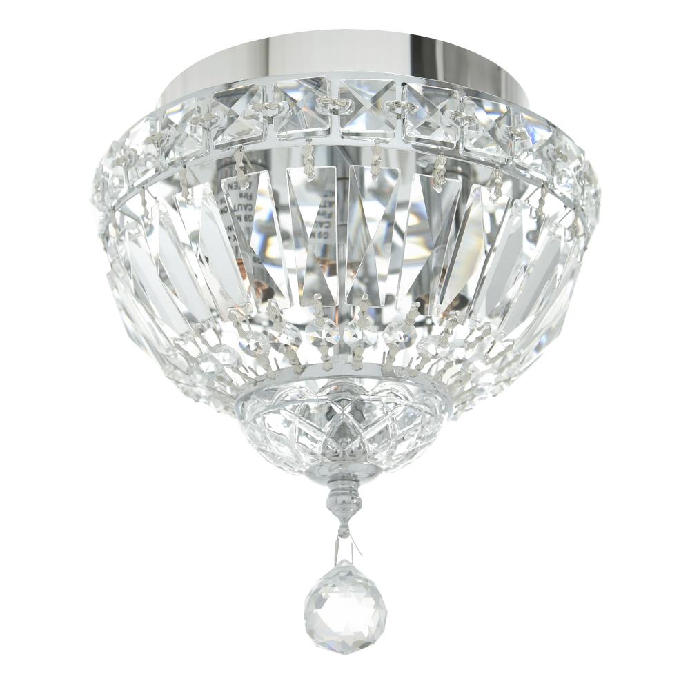Stefania 2 Light Bowl Flush Mount With Chrome Finish