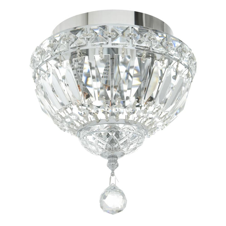 Stefania 2 Light Bowl Flush Mount With Chrome Finish