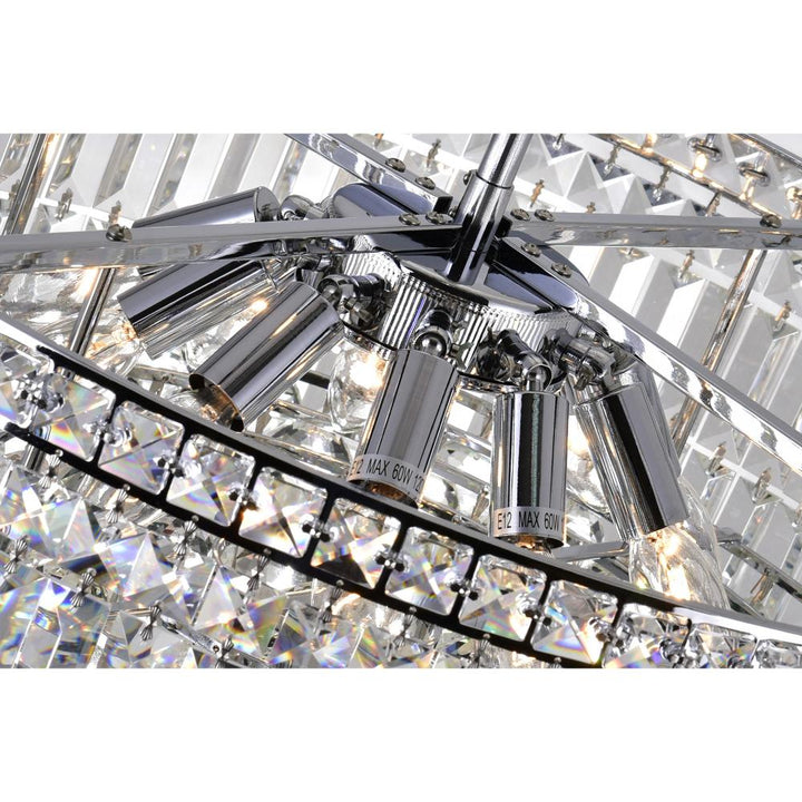 Colosseum 10 Light Down Chandelier With Chrome Finish