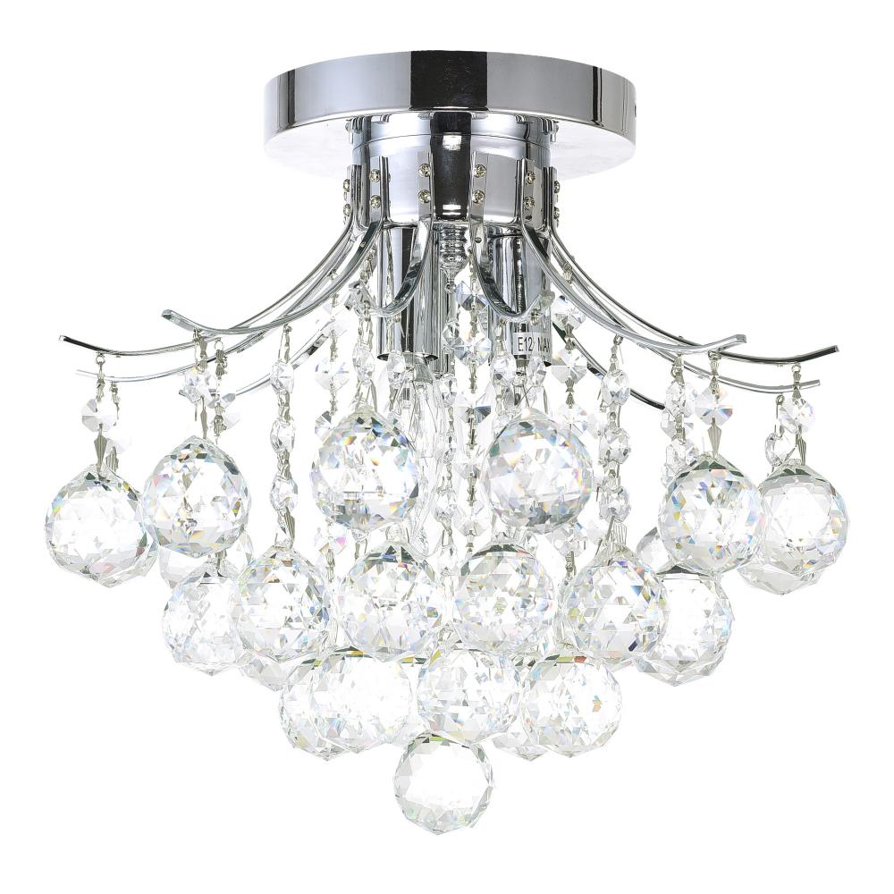 Princess 3 Light Flush Mount With Chrome Finish