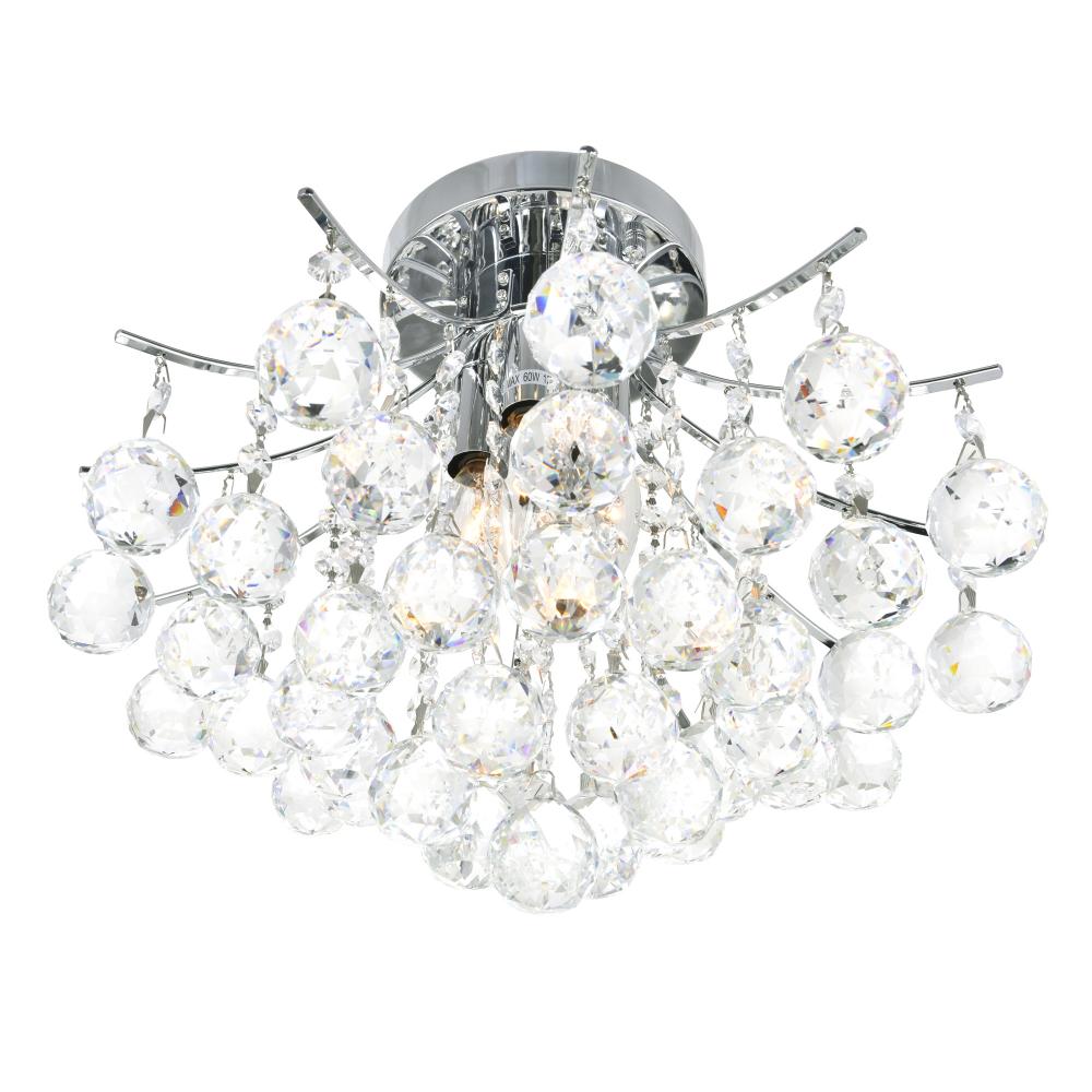 Princess 4 Light Flush Mount With Chrome Finish