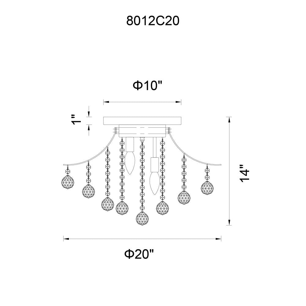Princess 6 Light Flush Mount With Chrome Finish