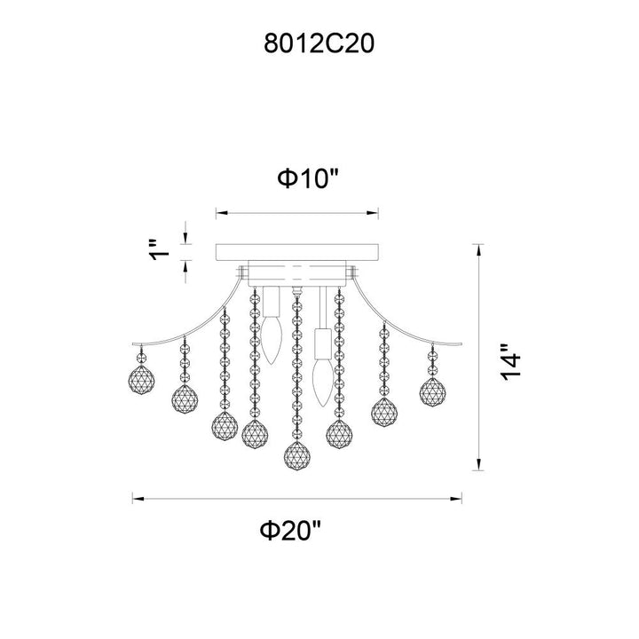 Princess 6 Light Flush Mount With Chrome Finish