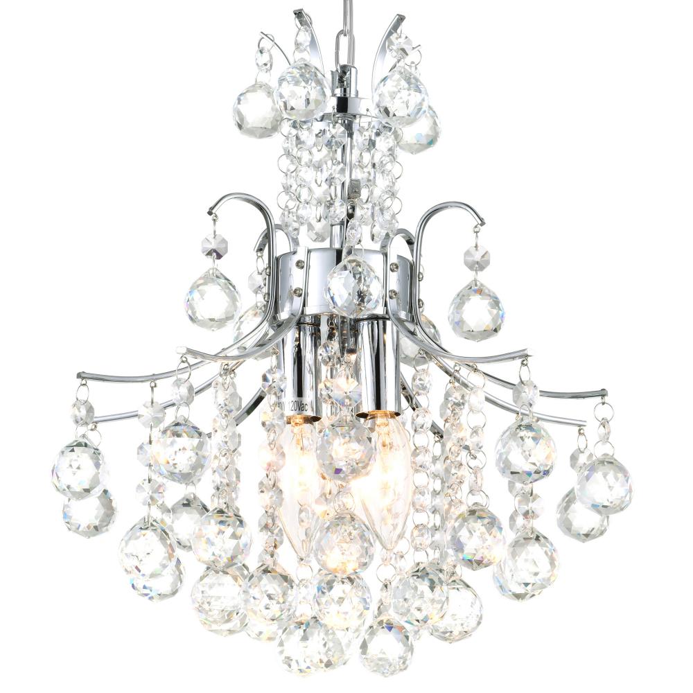 Princess 3 Light Mini Chandelier With Chrome Finish