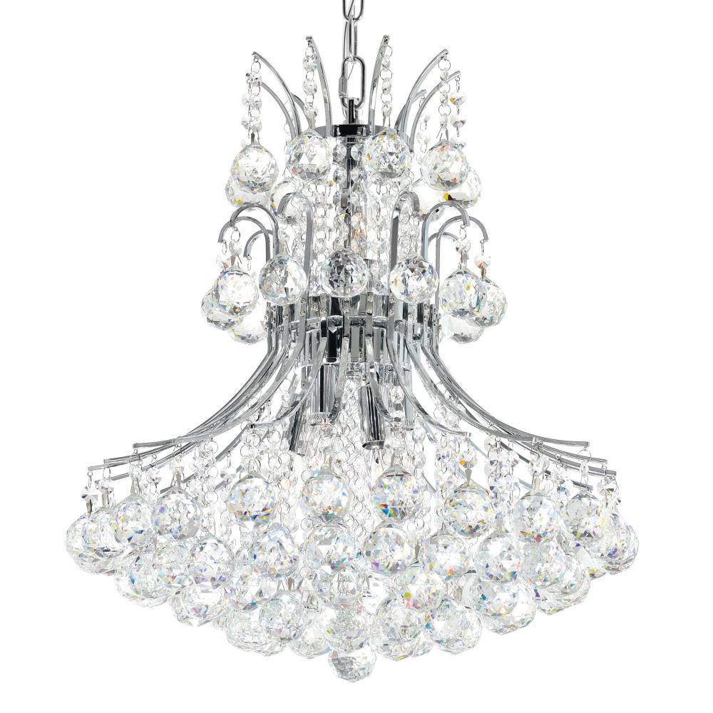 Princess 8 Light Down Chandelier With Chrome Finish