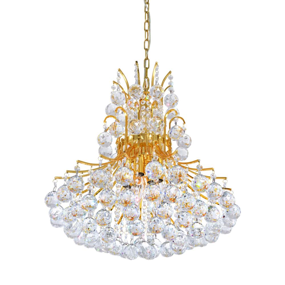 Princess 8 Light Down Chandelier With Gold Finish