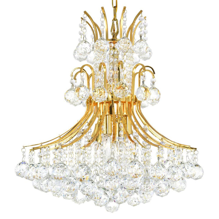 Princess 10 Light Down Chandelier With Gold Finish