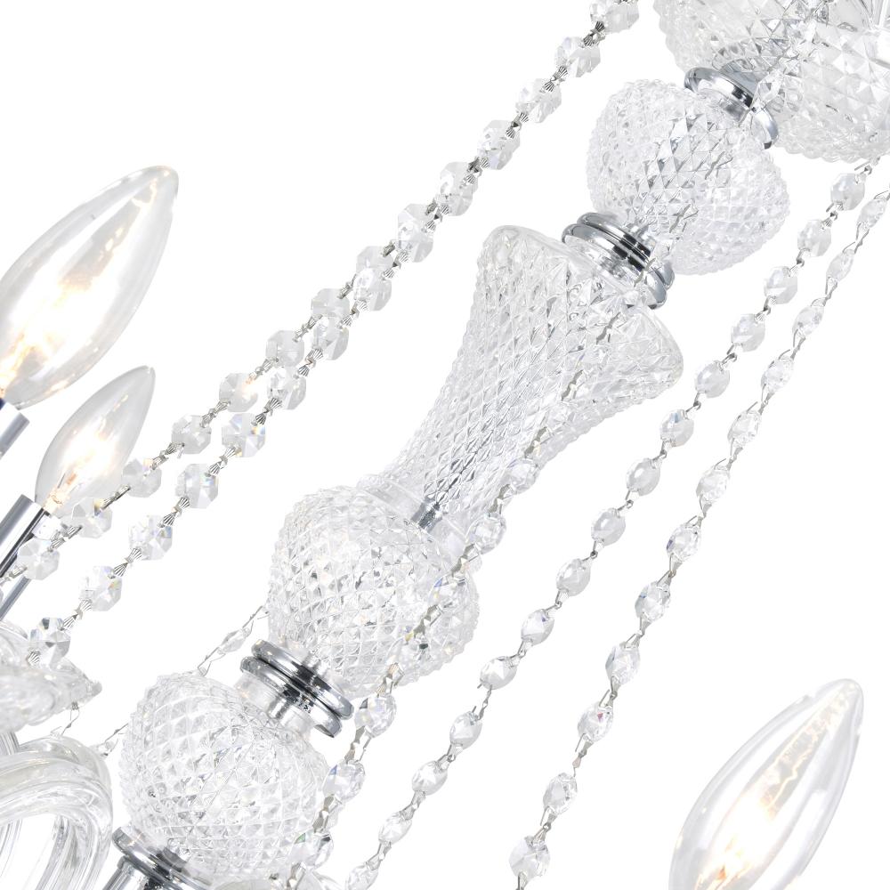Princeton 6 Light Down Chandelier With Chrome Finish