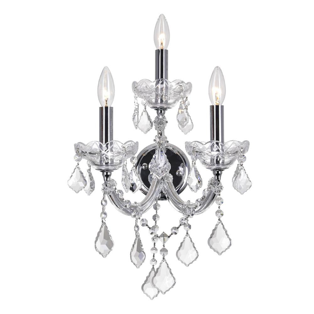 Maria Theresa 3 Light Wall Sconce With Chrome Finish