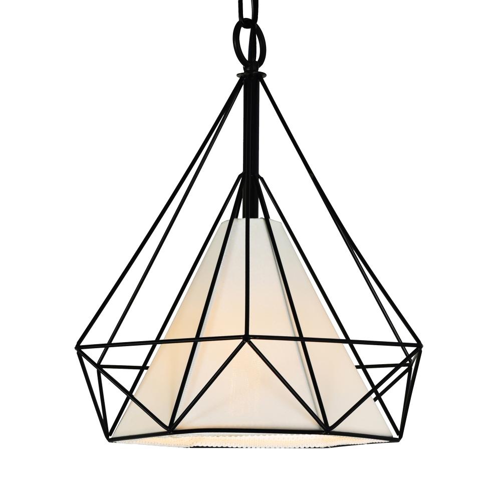 Diamond 1 Light Down Pendant With Black Finish