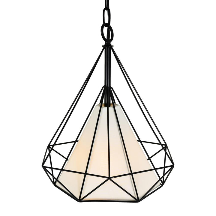 Diamond 1 Light Down Pendant With Black Finish