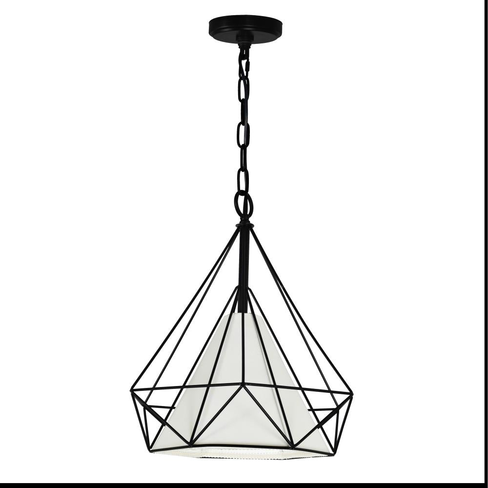 Diamond 1 Light Down Pendant With Black Finish