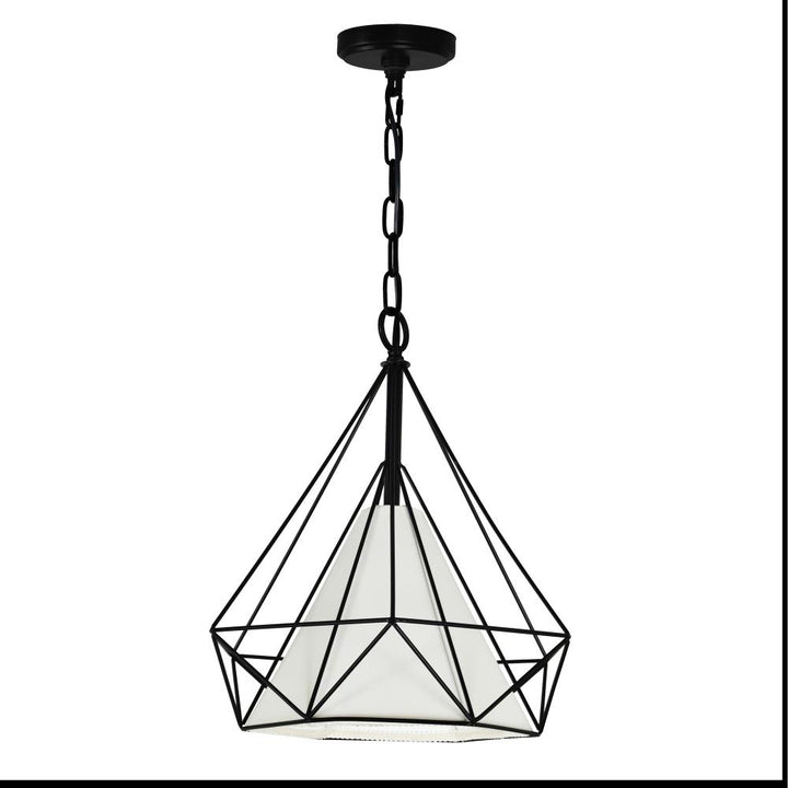 Diamond 1 Light Down Pendant With Black Finish