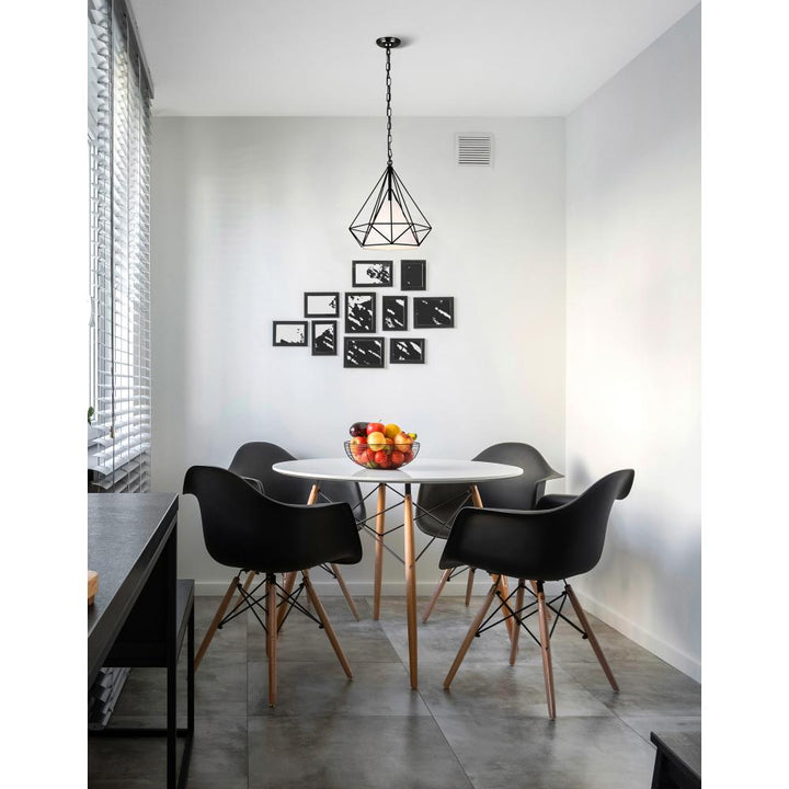 Diamond 1 Light Down Pendant With Black Finish