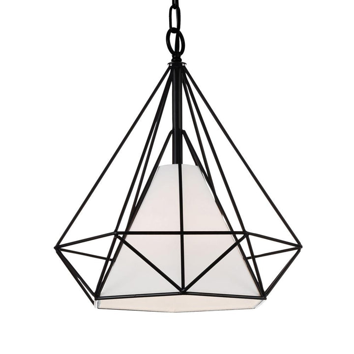 Diamond 1 Light Down Pendant With Black Finish