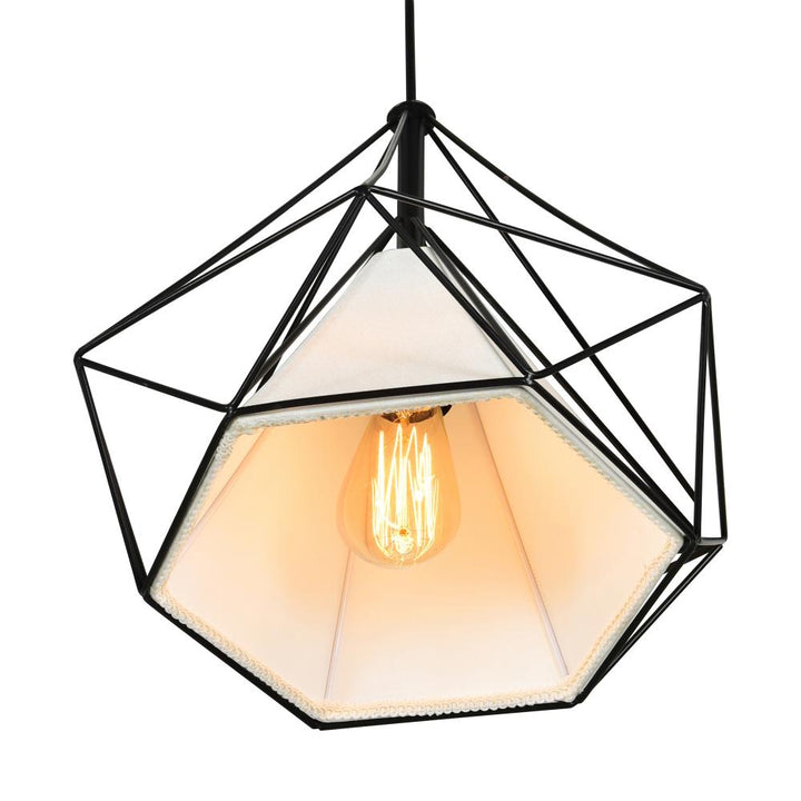 Diamond 1 Light Down Pendant With Black Finish