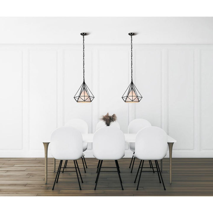 Diamond 1 Light Down Pendant With Black Finish