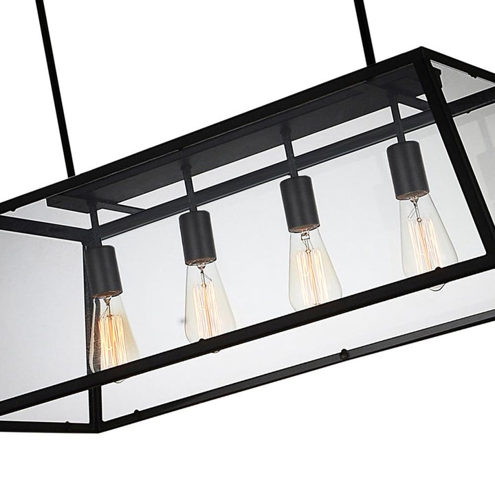 Alyson 4 Light Down Chandelier With Black Finish
