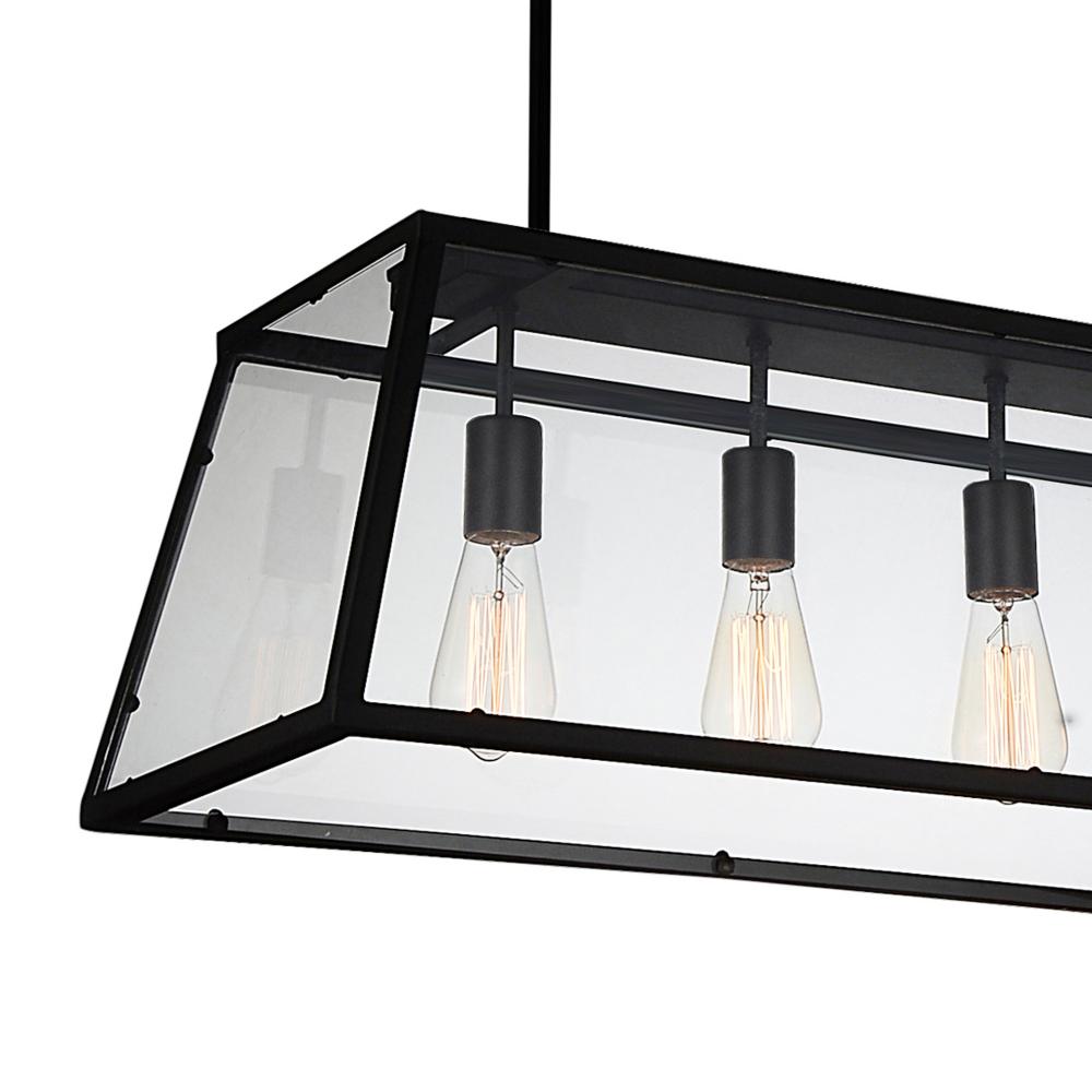 Alyson 4 Light Down Chandelier With Black Finish