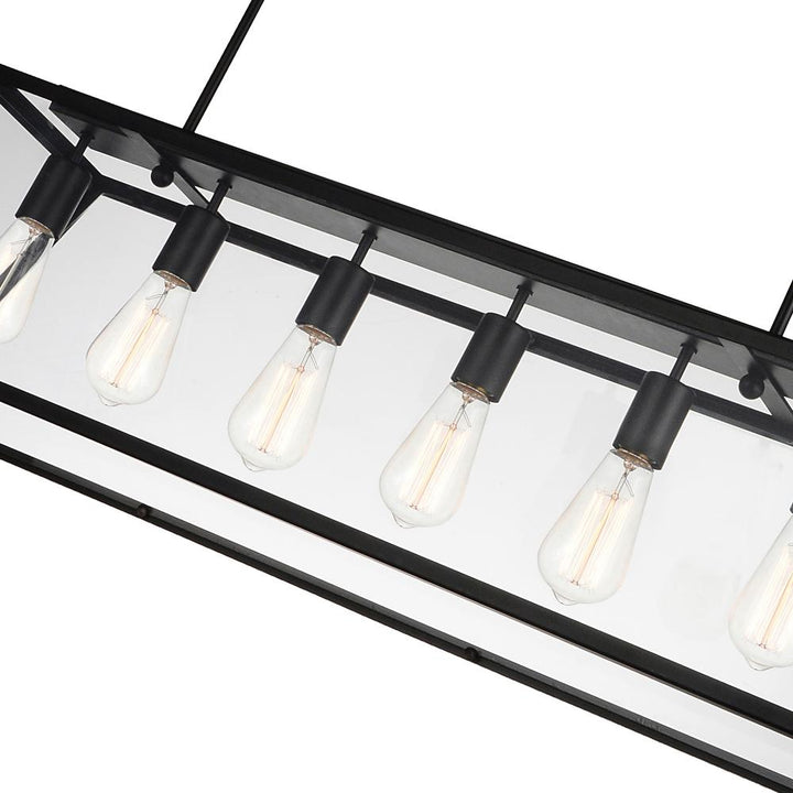 Alyson 6 Light Down Chandelier With Black Finish