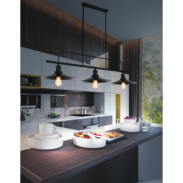Brave 3 Light Pool Table Light With Black Finish