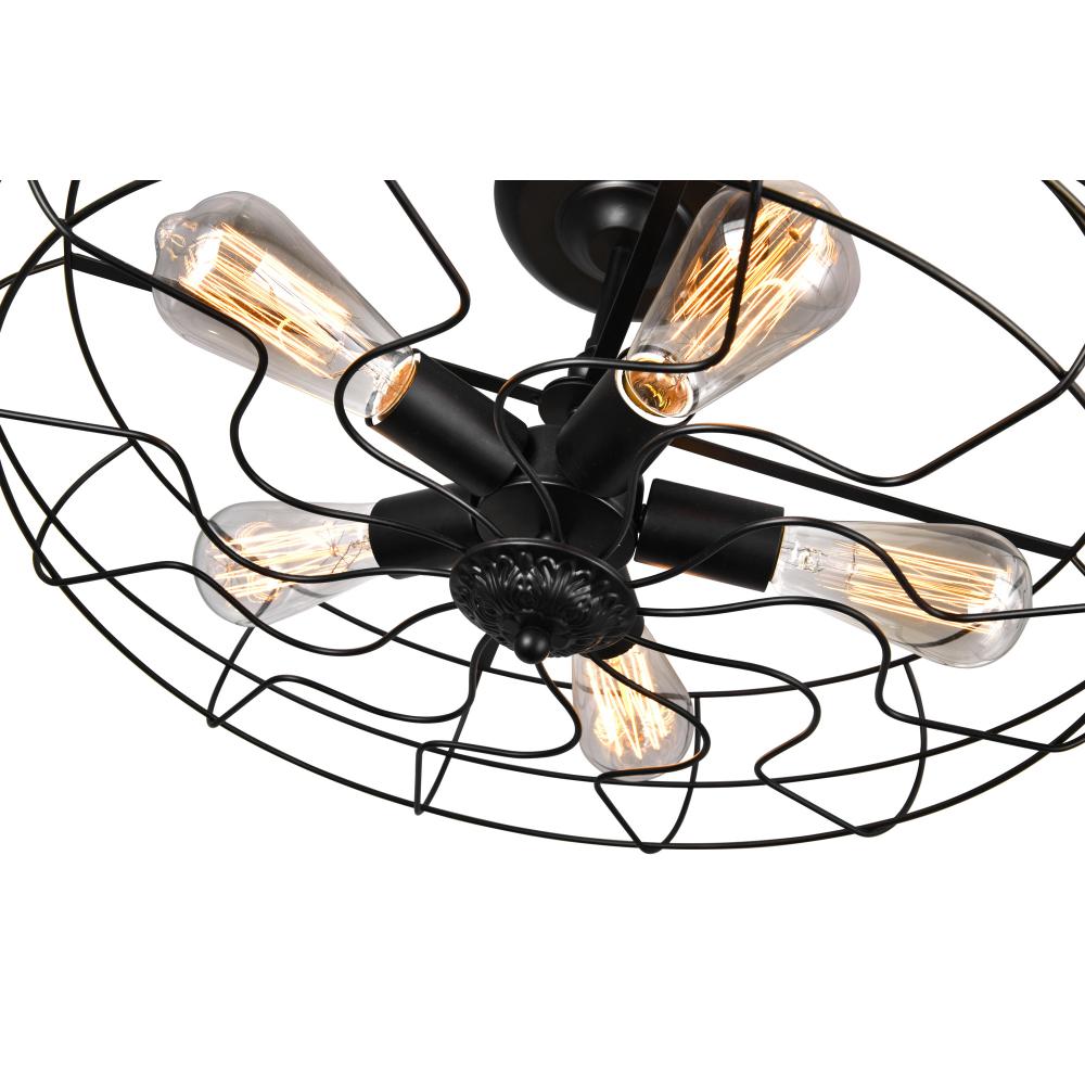 Pamela 5 Light Flush Mount With Black Finish
