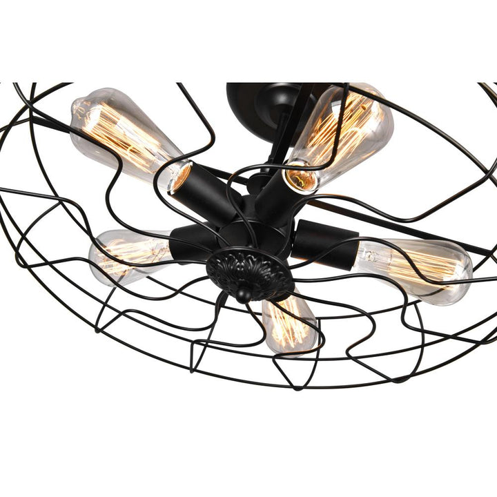 Pamela 5 Light Flush Mount With Black Finish