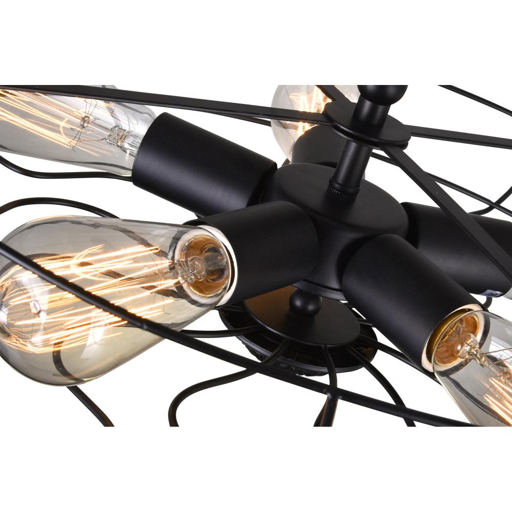 Pamela 5 Light Flush Mount With Black Finish