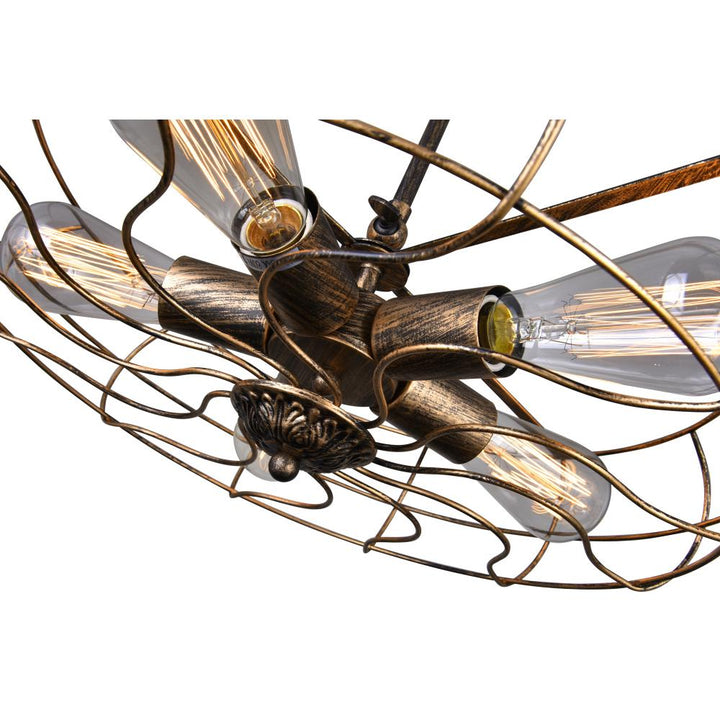 Pamela 5 Light Flush Mount With Antique Copper Finish