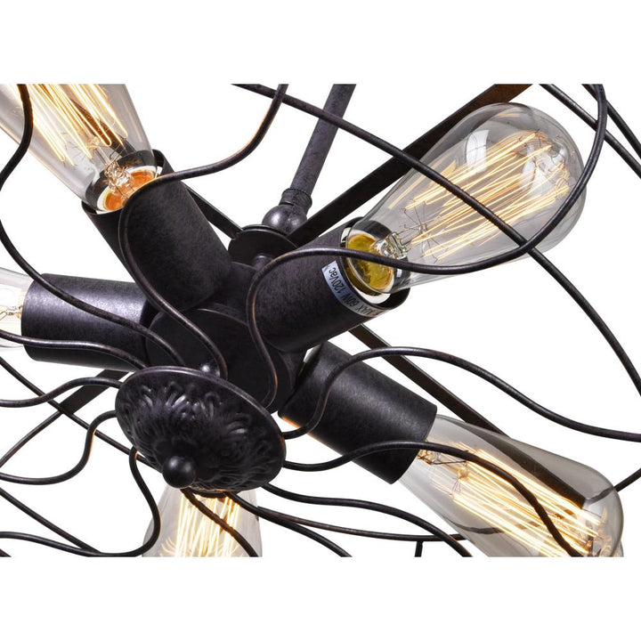 Pamela 5 Light Flush Mount With Rust Finish