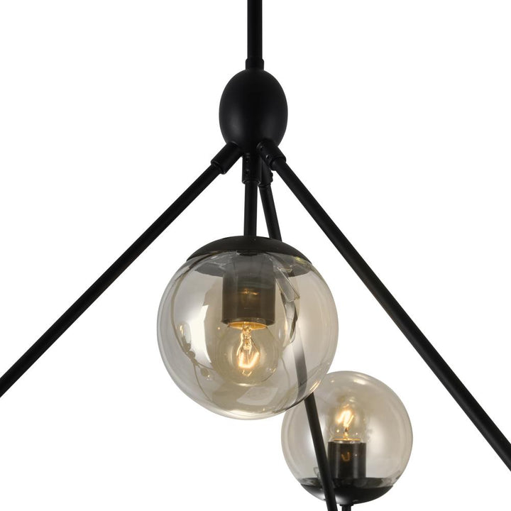 Glow 10 Light Chandelier With Black Finish