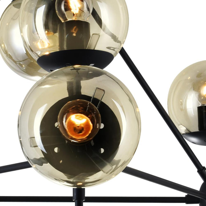 Glow 10 Light Chandelier With Black Finish