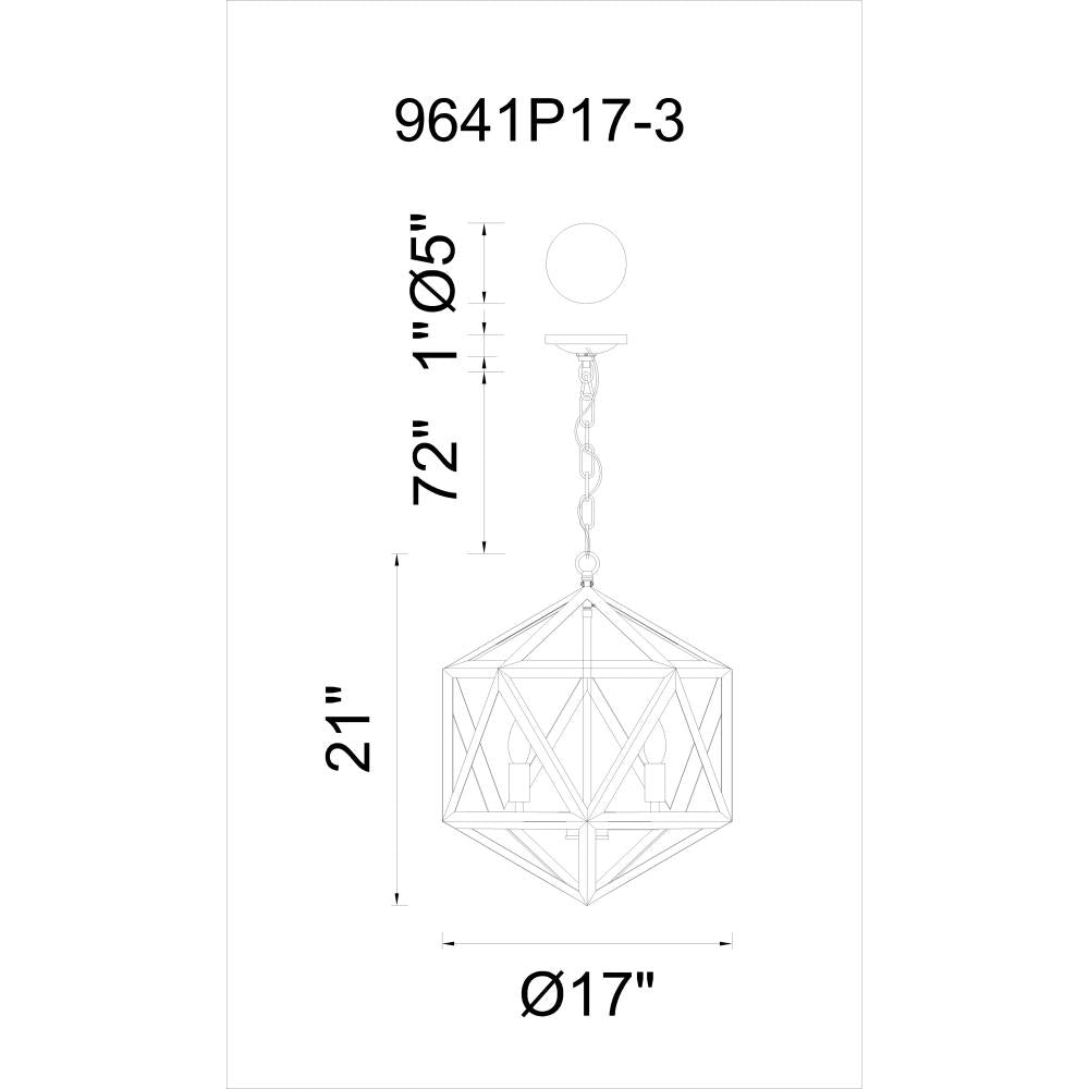 Amazon 3 Light Up Pendant With Black Finish